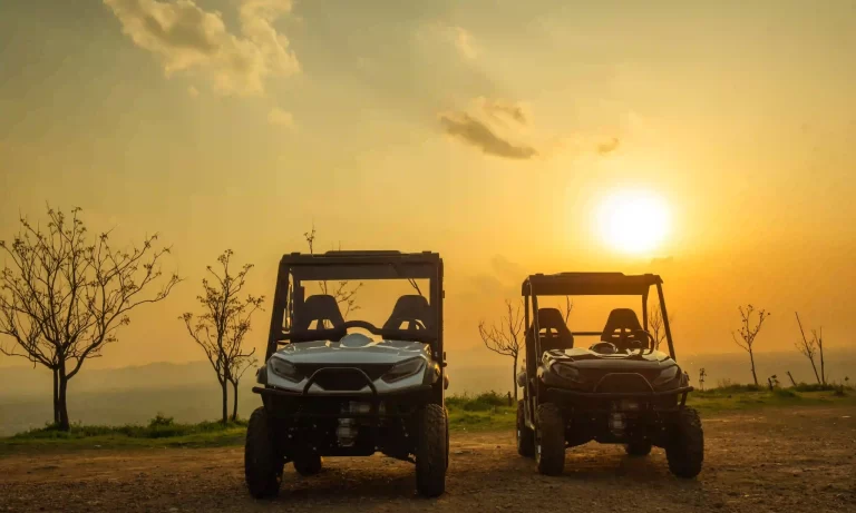 UTVs in the sunset