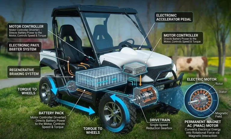 how an electric UTV motor works