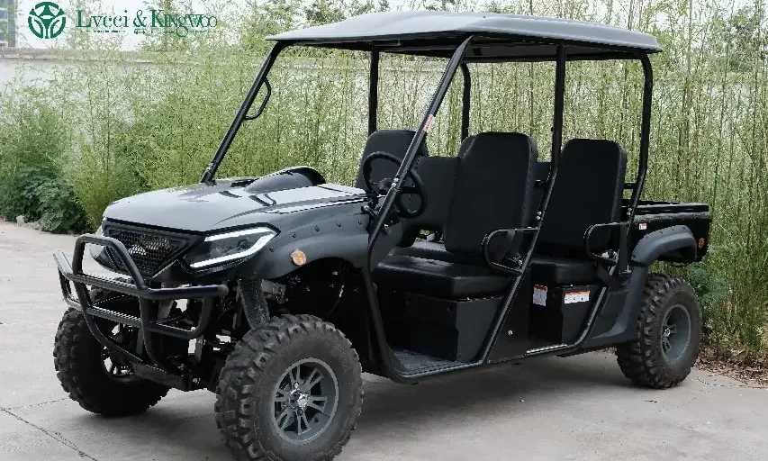 electric UTV with Essential Lights and Safety Gear